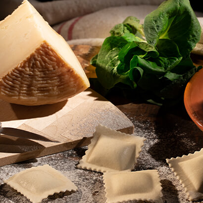 Ravioli with ricotta, spinach and pecorino crotonese PDO