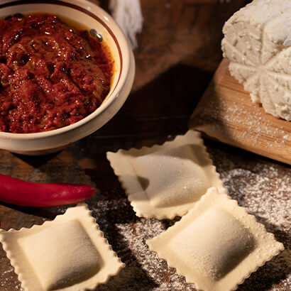 Ravioli with ricotta and sardella 